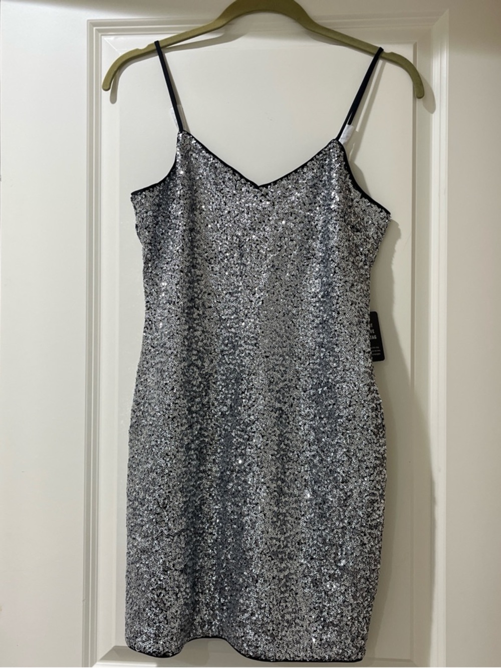 Express Silver Sequin Mini Dress